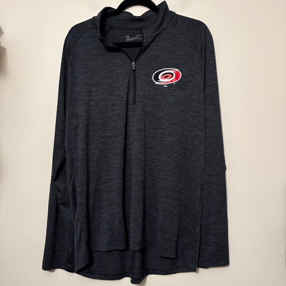Under Armour Carolina Hurricanes Heatgear Quarter Zip Long Sleeve Shirt Men's XL